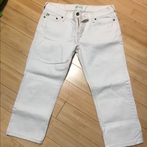 Vintage white cropped jeans